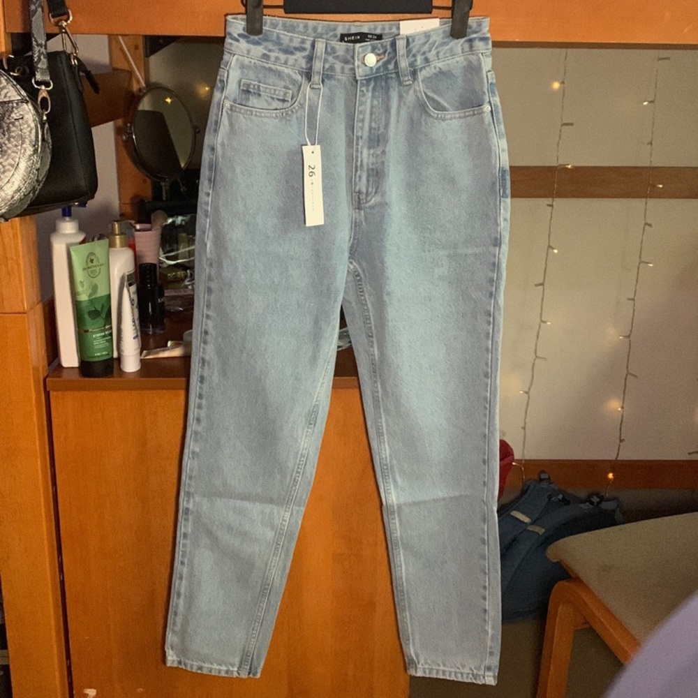 Light wash straight leg jeans